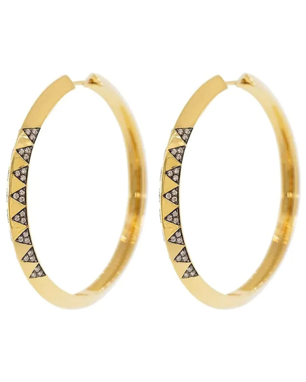 Knife Edge Diamond Hoop Earrings