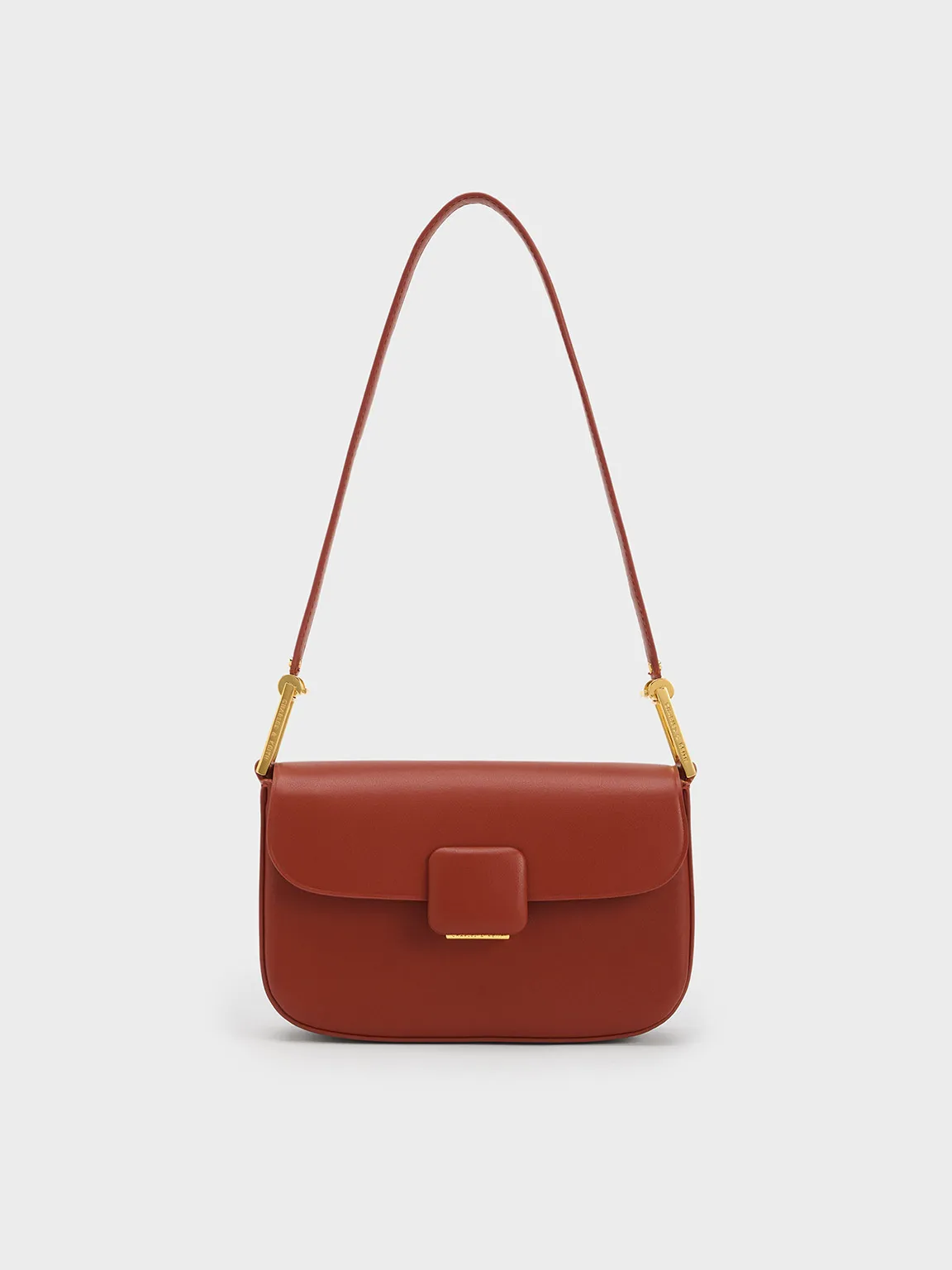 Koa Square Push-Lock Shoulder Bag - Brick