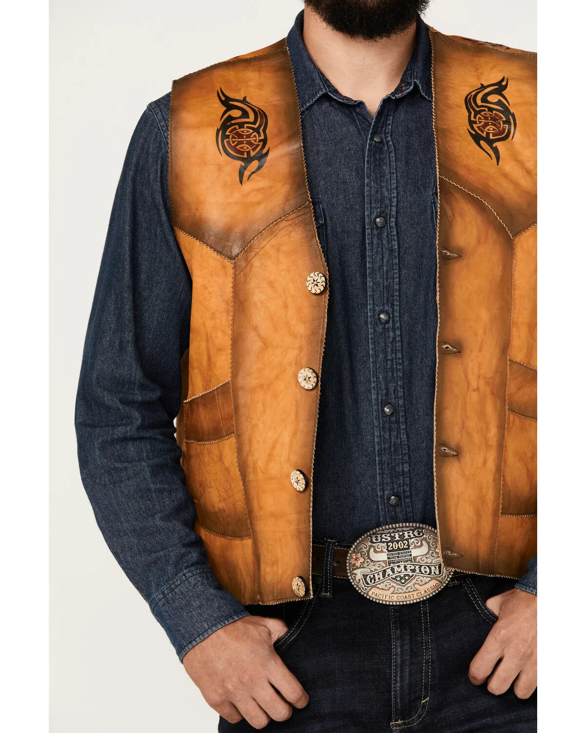 Kobler Leather Men's Eagle Leather Vest