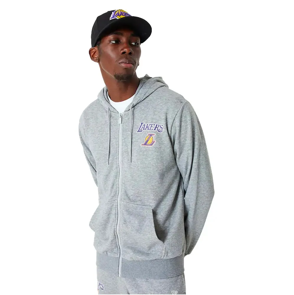 La Lakers Nba Essentials Medium Grey Full Zip Hoodie