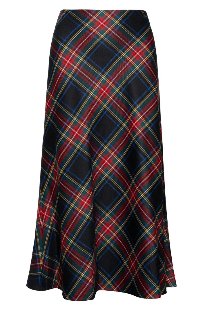Ladies Plaid Bias Skirt