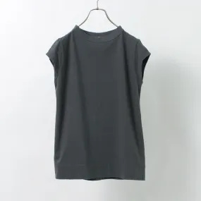 LAITERIE（レイトリー） USE天竺 フレンチスリーブ プルオーバー / カットソー Tシャツ 半袖 レディース 綿100% コットン 日本製 モックネック INDIA FRENCH SLEEVE PULLOVER