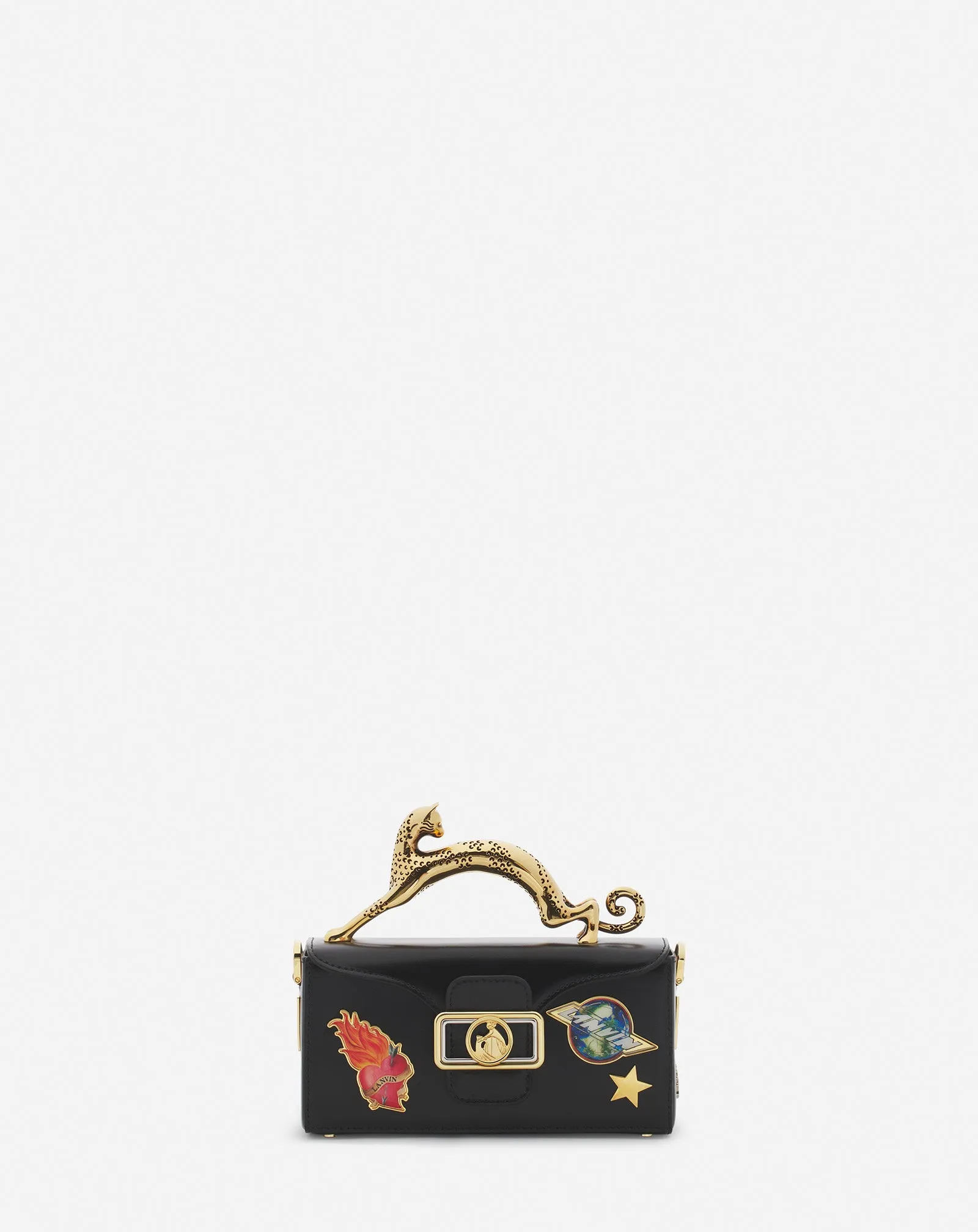 LANVIN x FUTURE PENCIL CAT NANO LEATHER BAG WITH PINS