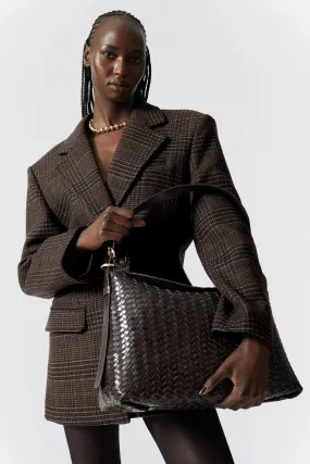 Large Braided Tote - Mahogany - Ladies | H&M GB