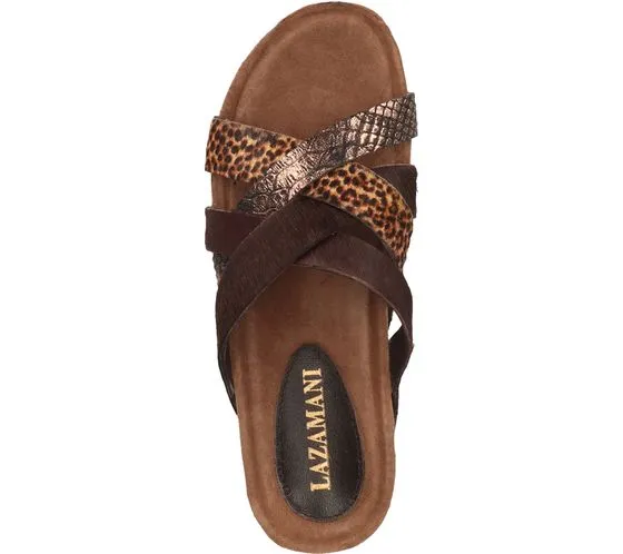 LAZAMANI mules de mujer zapatos de verano de moda separador de dedos 75.715 marrón