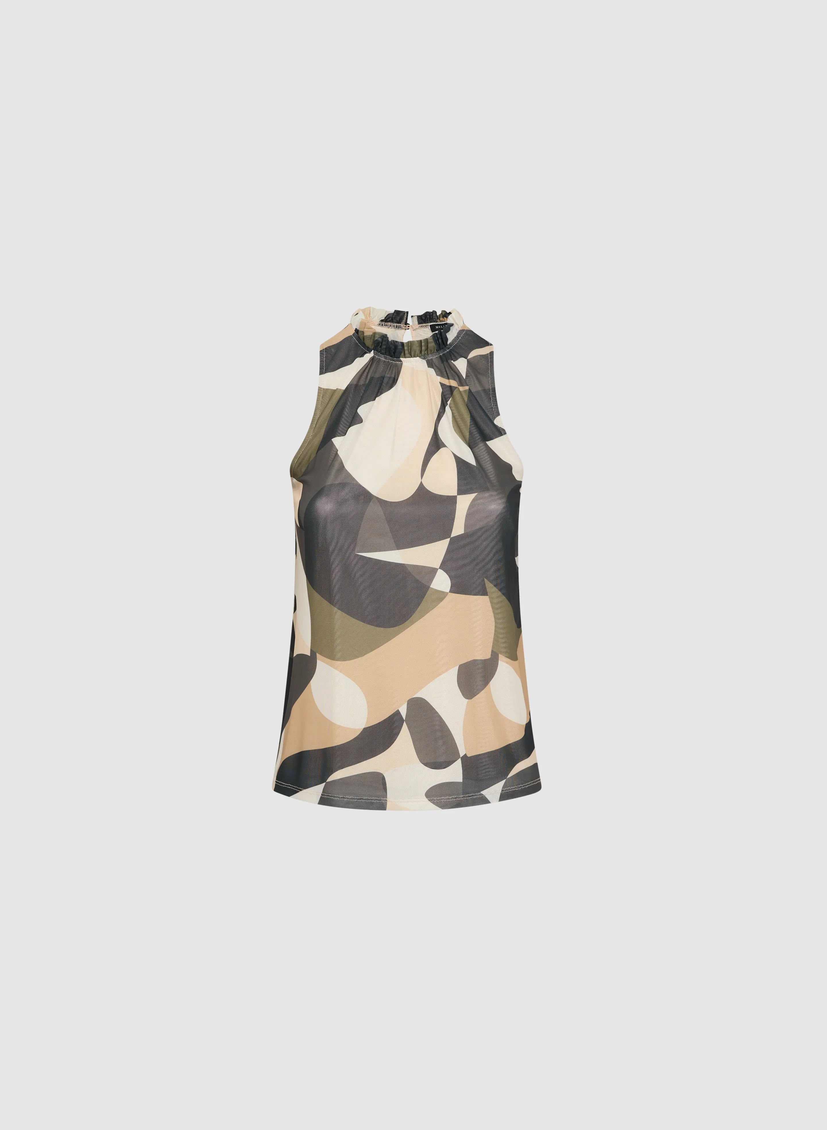 Leaf Print Sleeveless Top
