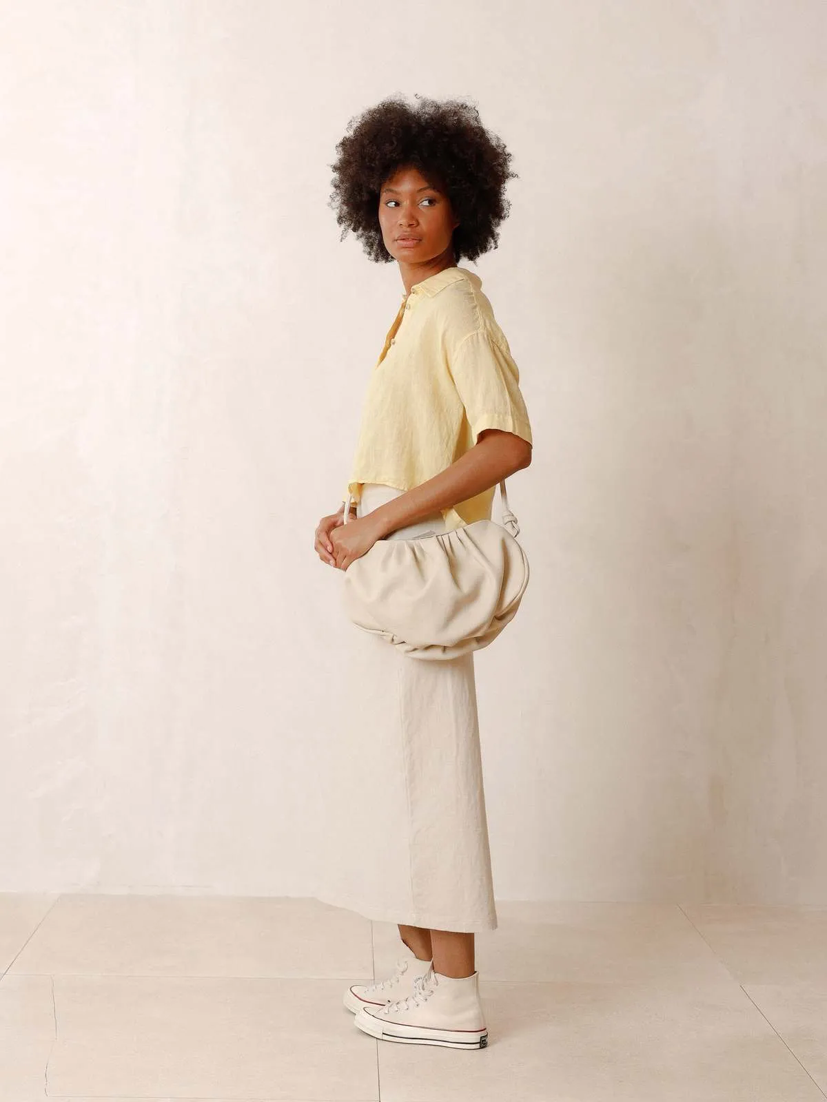 Leather Bag - Pebble White