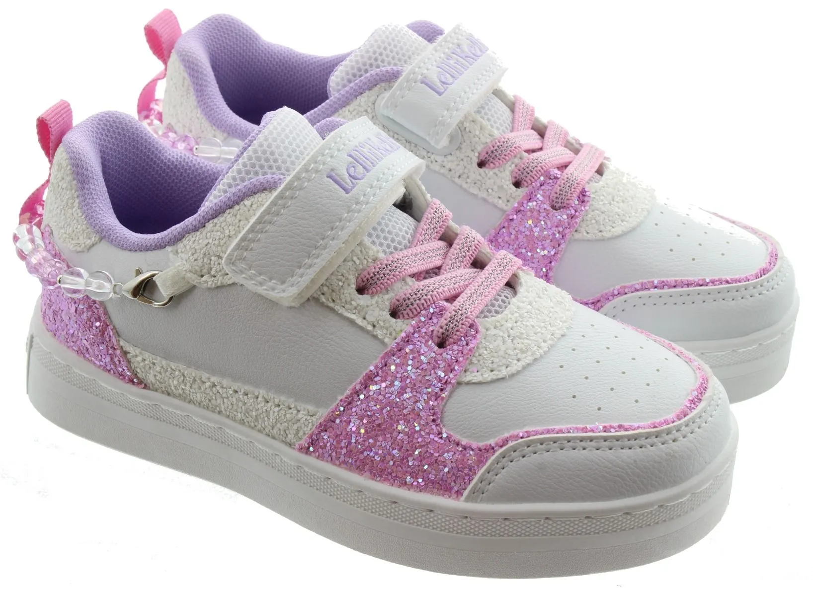 LELLI KELLY Kids LK4010 Gioiello Bracelet Trainers In White and Lilac