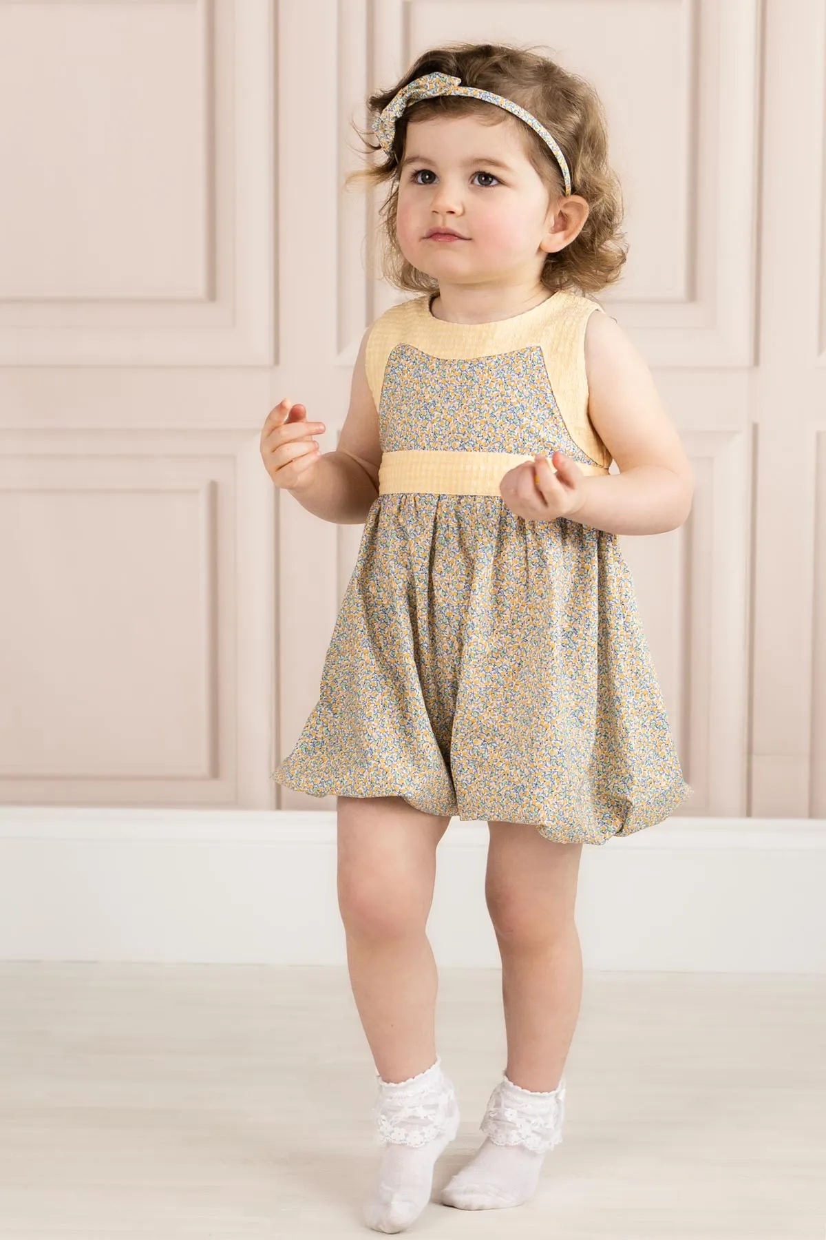 Lemon Ditsy Romper (3M - 3Y)