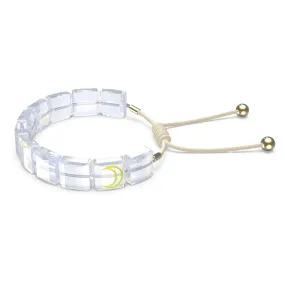 LETRA MOON BRACELET, WHITE, GOLD-TONE PLATED