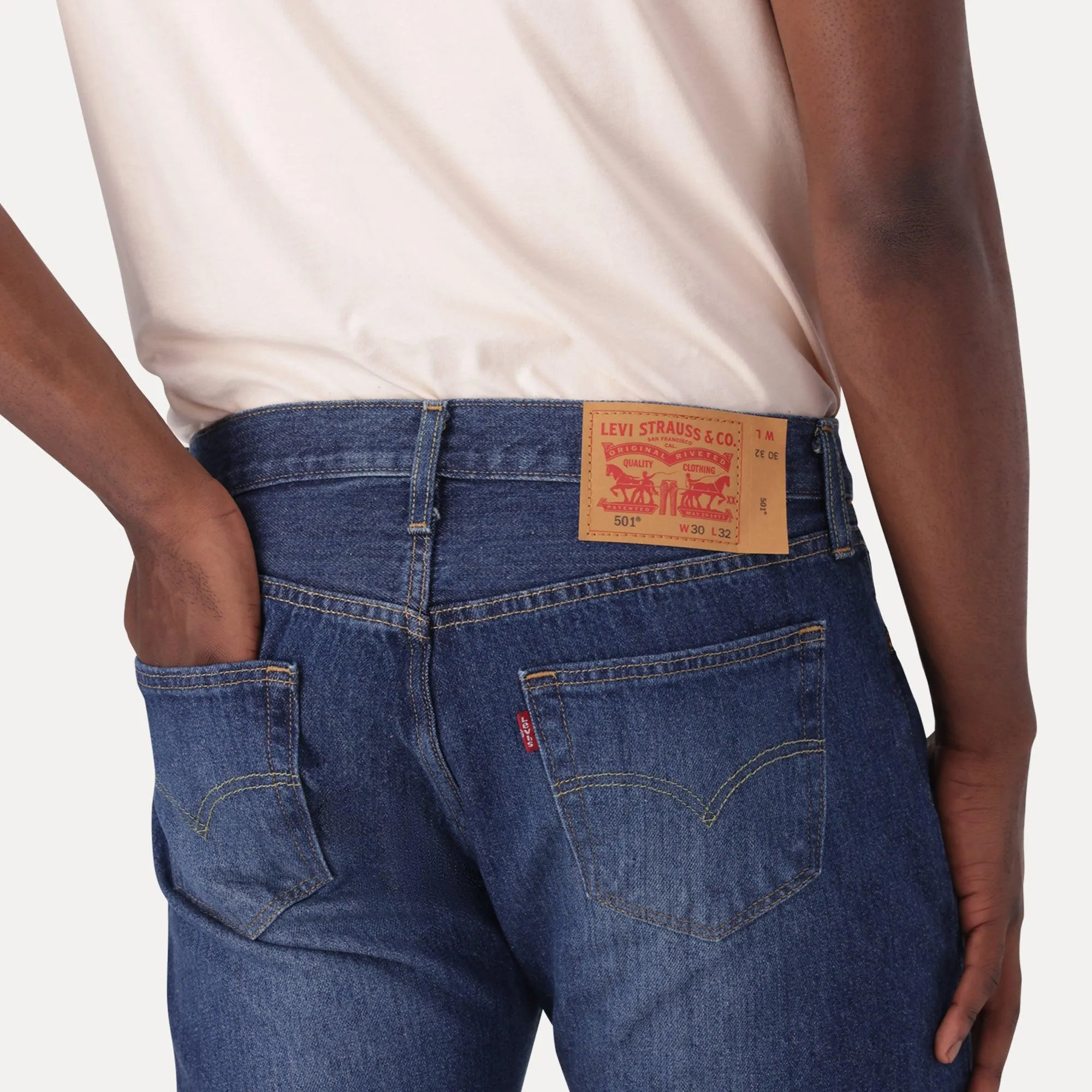 LEVI'S® MEN'S 501® ORIGINAL JEANS - DARK INDIGO - WORN IN