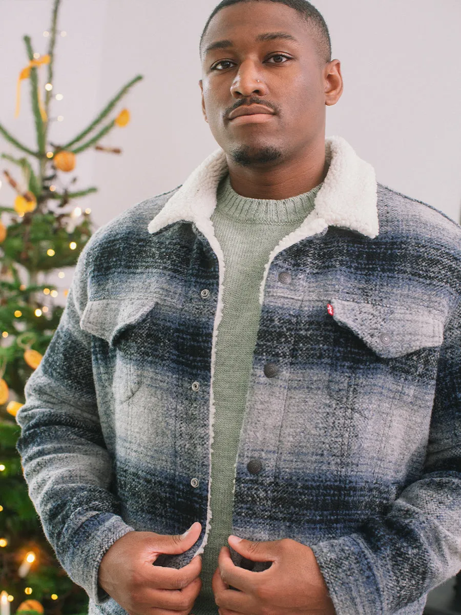 Levi's Plaid Type 3 Sherpa Truck Jacket