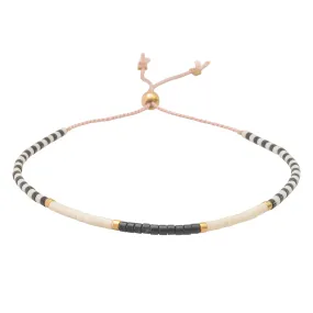 Libby And Smee Beaded String Bracelet Monochrome