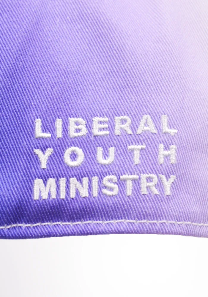 LIBERAL YOUTH MINISTRY LYM03K011-1 LOGO EMBROIDERED BASEBALL CAP PURPLE/WHITE