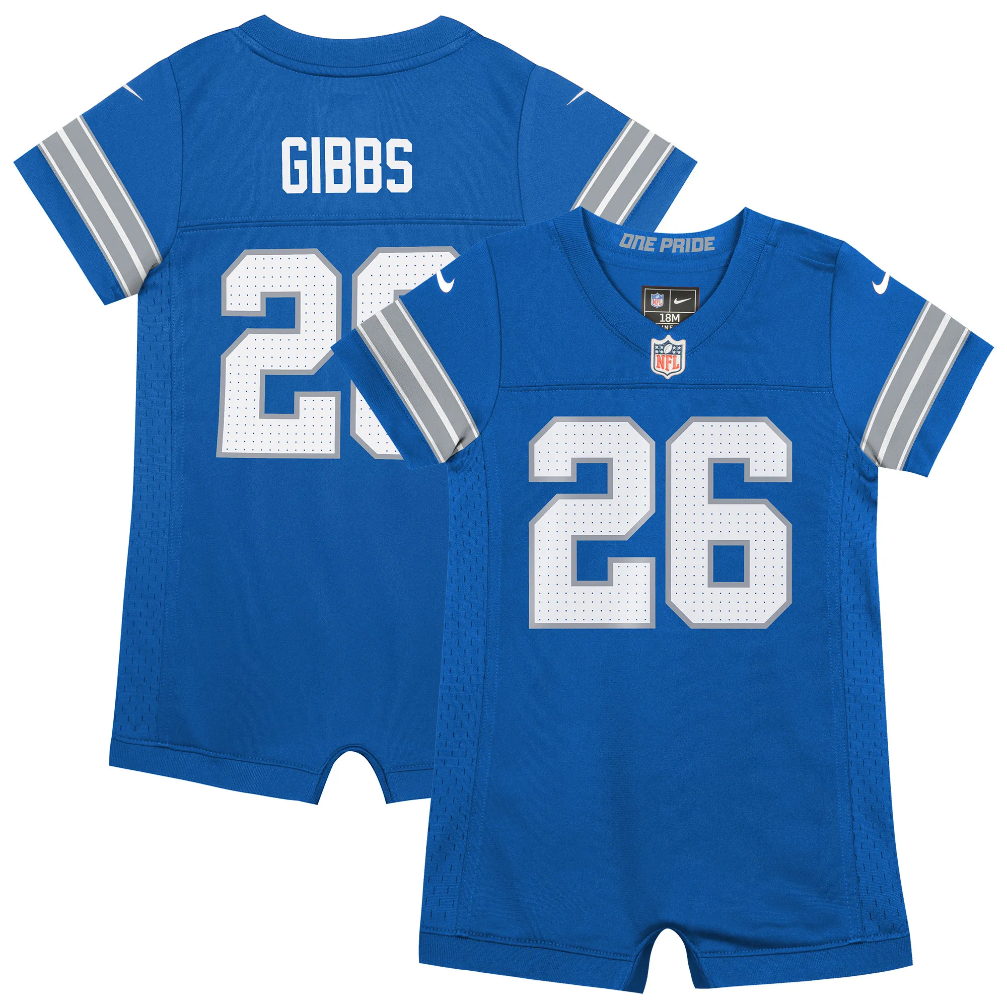 Lids Newborn & Infant Nike Jahmyr Gibbs Blue Detroit Lions Game Romper Jersey