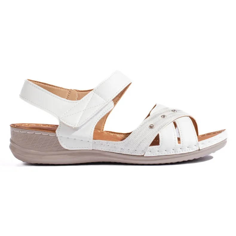 Light white women's platform sandals