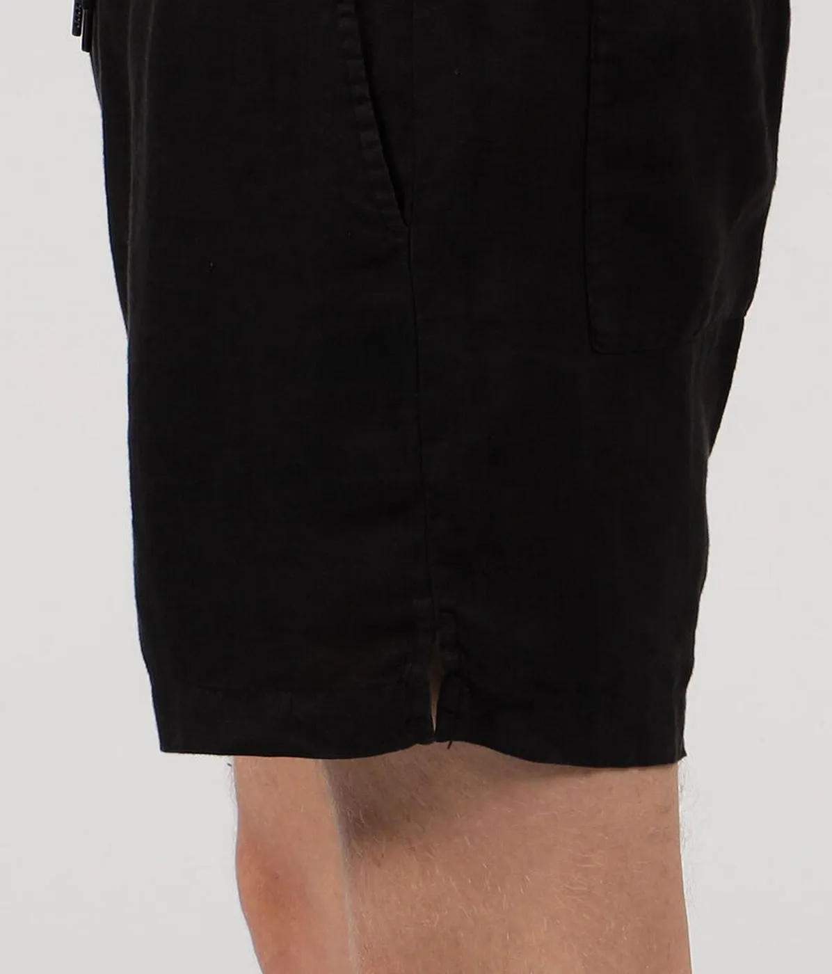 Lightweight Linen Short-Eggplant