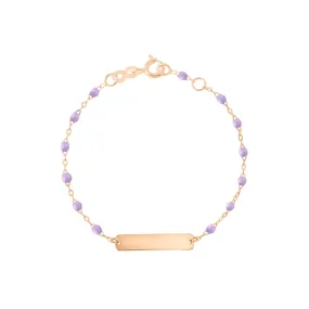 Little Gigi Lilac bracelet, Rectangle plaque, Rose Gold, 5.1