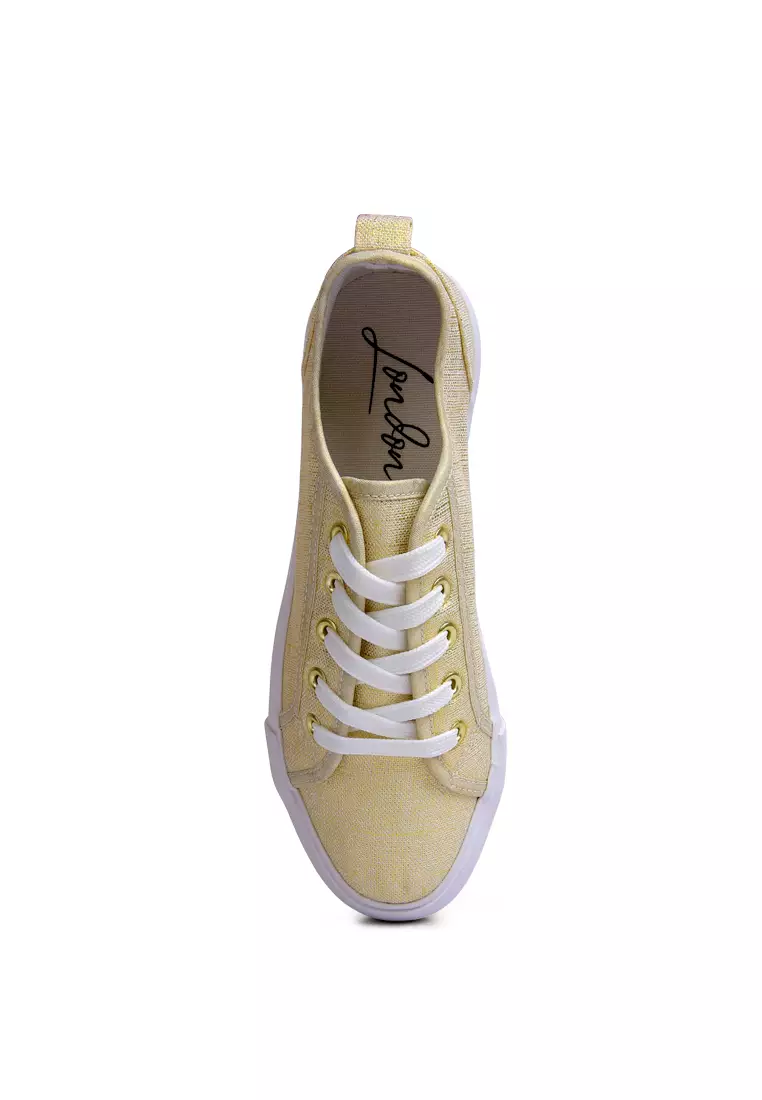 London Rag Knitted Gold Platform Sneakers