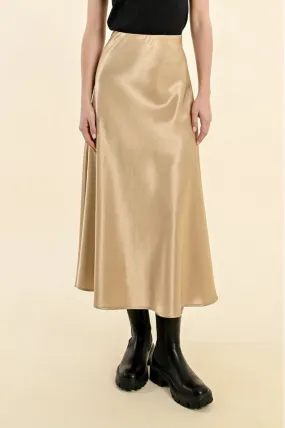 LONG SATIN SKIRT