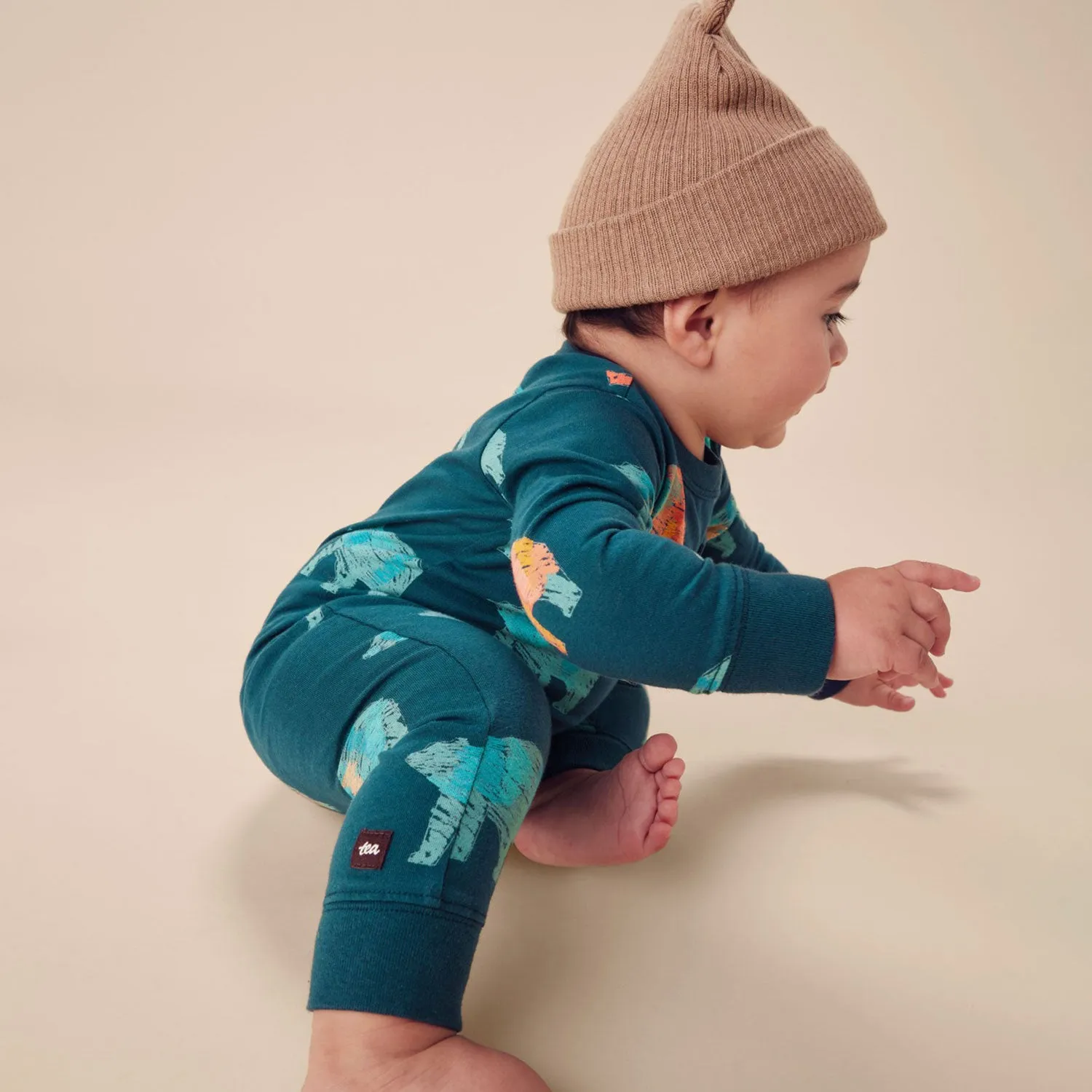 Long Sleeve Pocket Baby Romper - Degas Bears - FINAL SALE