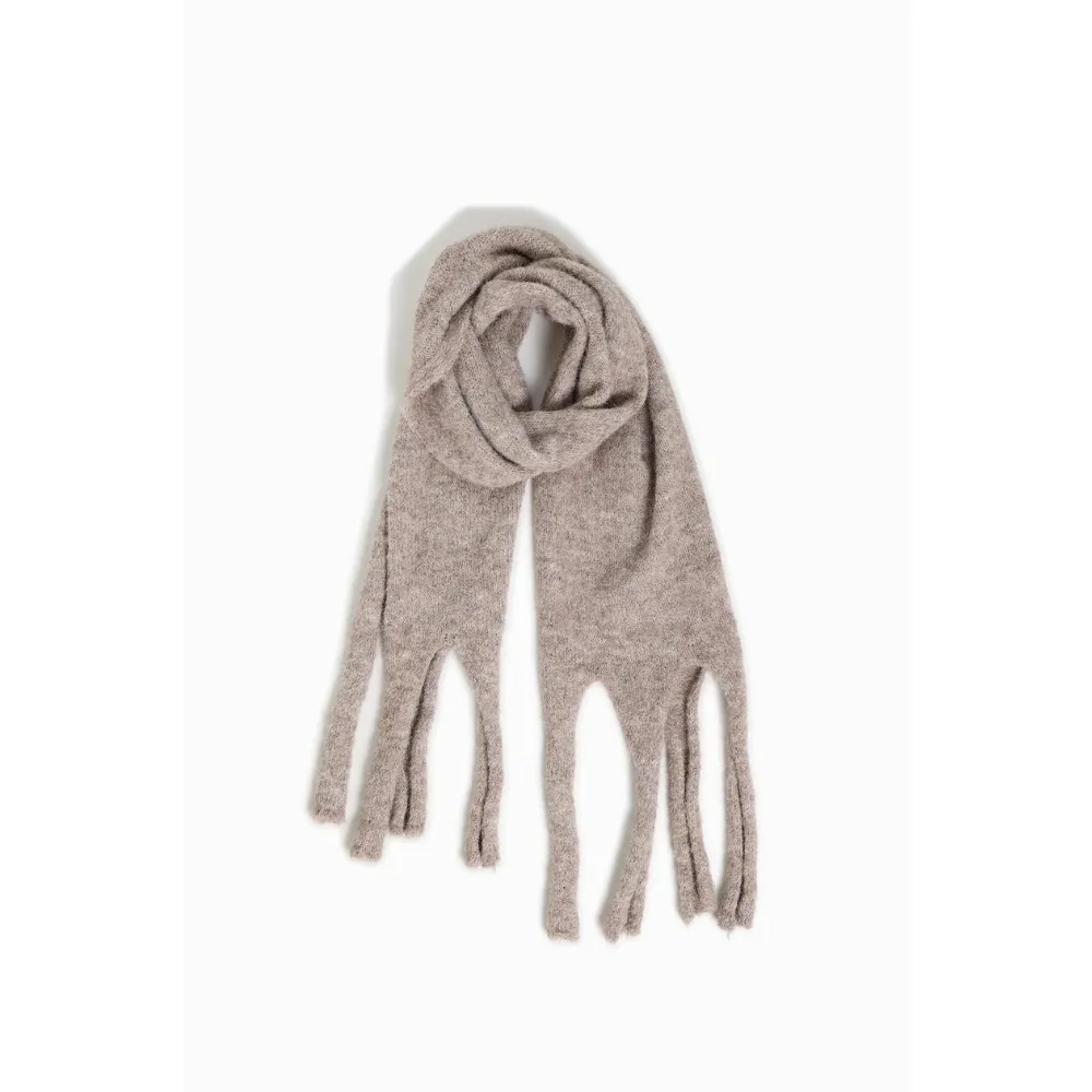 Look By M Paint Splashed Grunge Tassel Taupe Scarf (Women's)