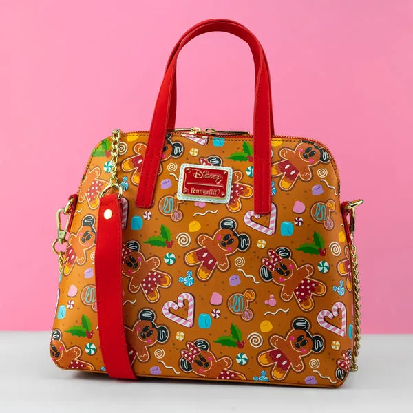 Loungefly x Disney Christmas Gingerbread All Over Print Crossbody Bag