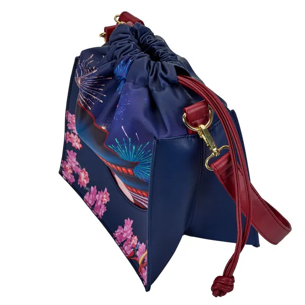 Loungefly x Disney Mulan Castle Cinch Sack Crossbody Bag