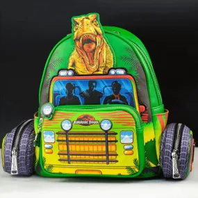Loungefly x Universal Jurassic Park T-Rex Vehicle Escape Light Up Mini Backpack