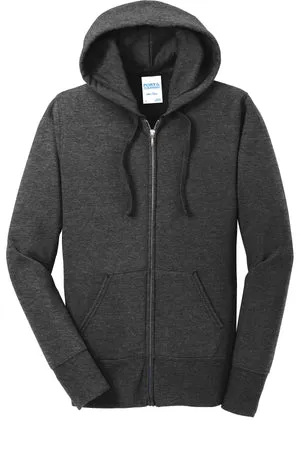 LPC78ZH Port & Company® Women's Core Fleece Full-Zip Hooded Sweatshirt.