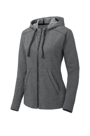 LST293 Sport-Tek ® Women's PosiCharge ® Tri-Blend Wicking Fleece Full-Zip Hooded Jacket