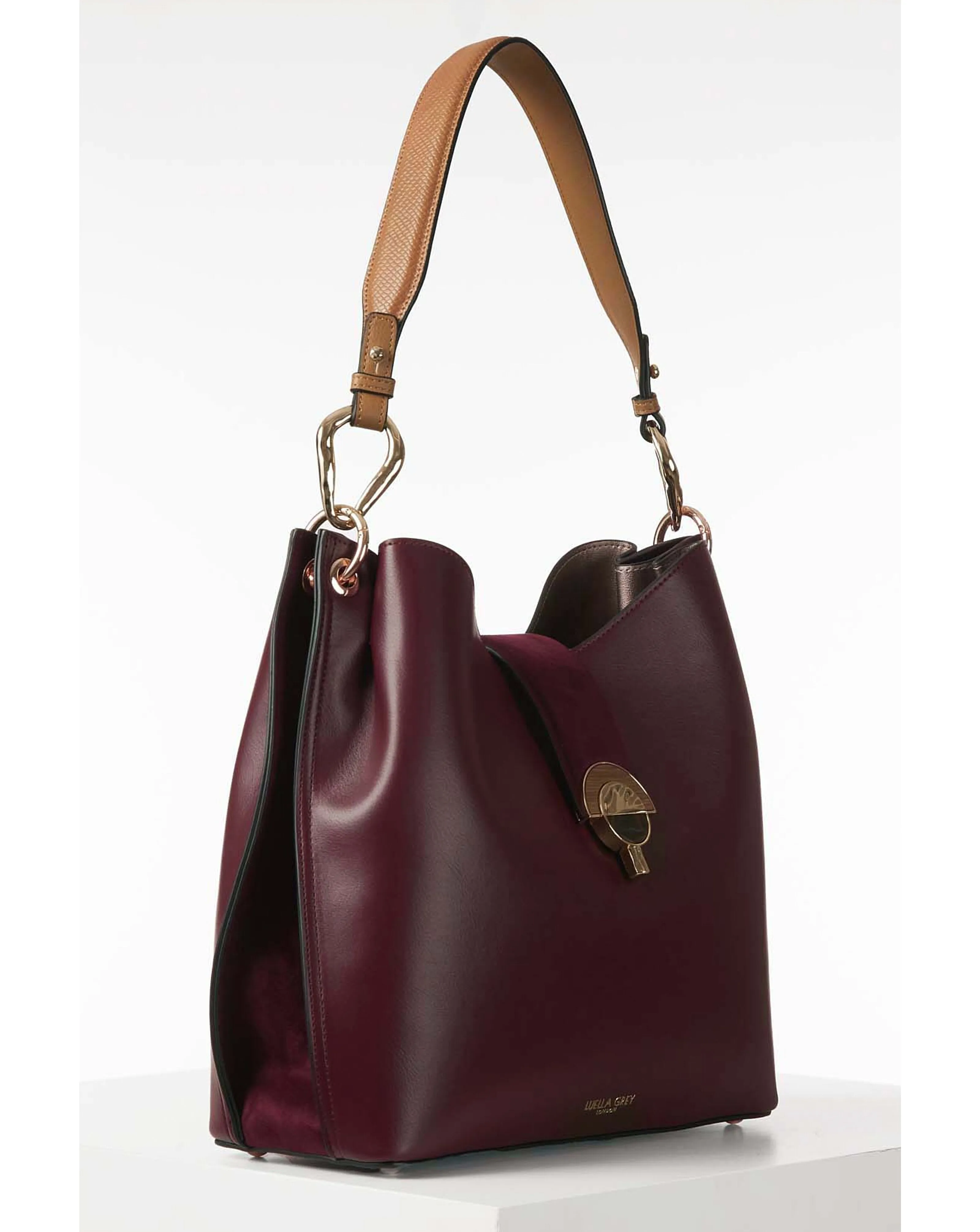 Luella Grey Alexi Plum/Tan Hobo Tote | Simply Be