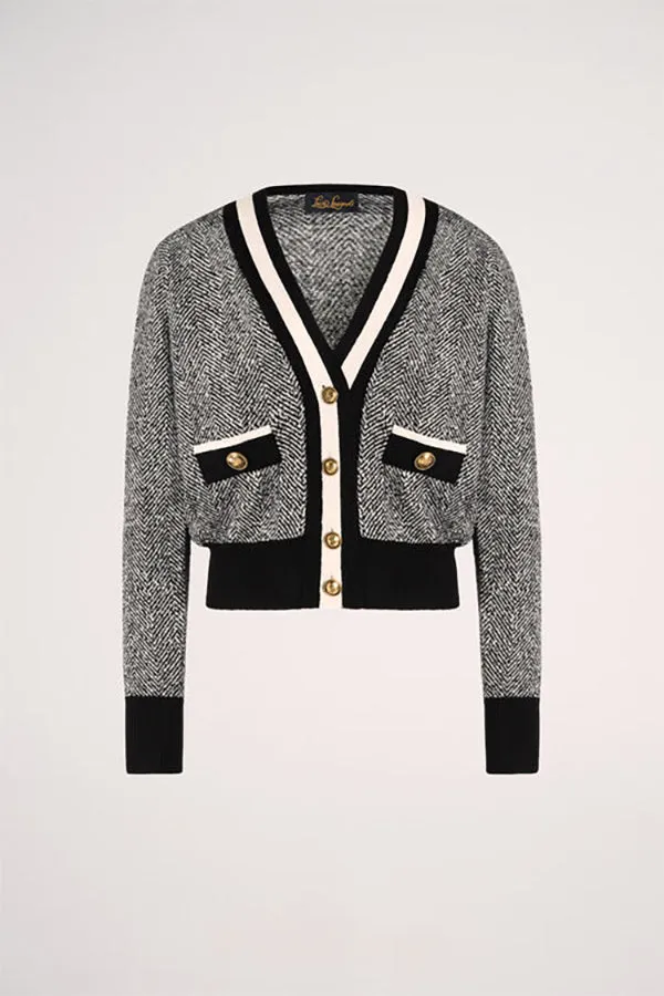 Luisa Spagnoli MALTE CHEVRON SHORT CARDIGAN