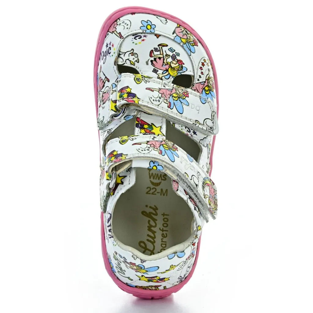 Lurchi Nando Nappa White-Pink barefoot sandals