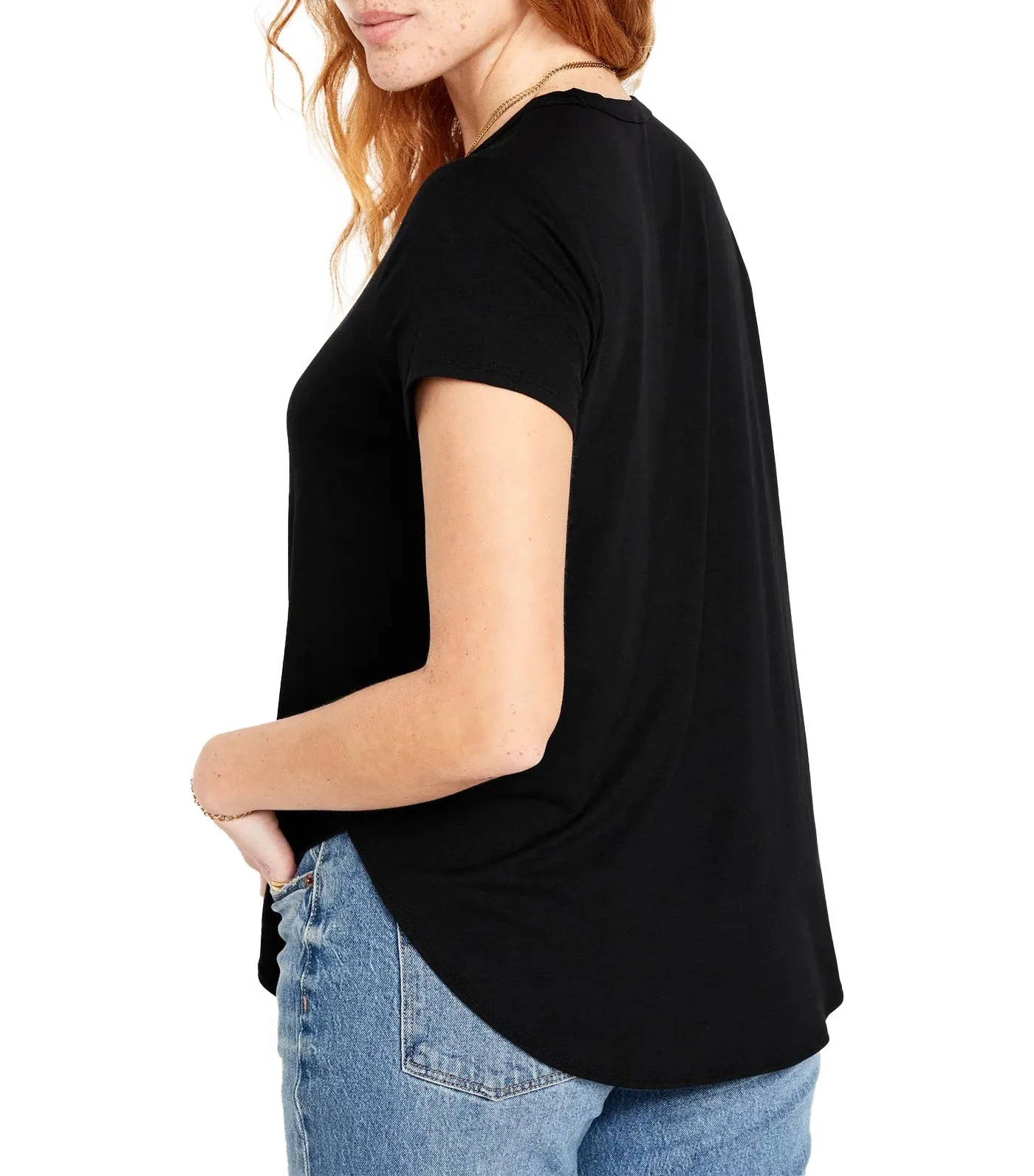 Luxe Tunic T-Shirt for Women Black Jack