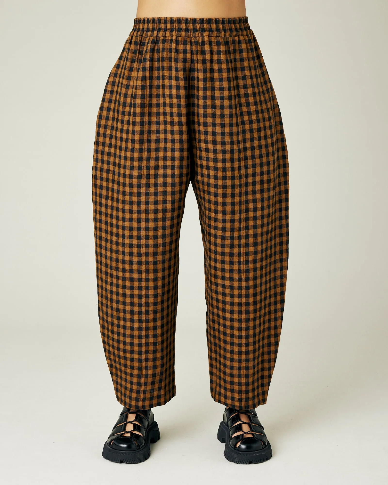 Mabel Rust Gingham Linen Trousers