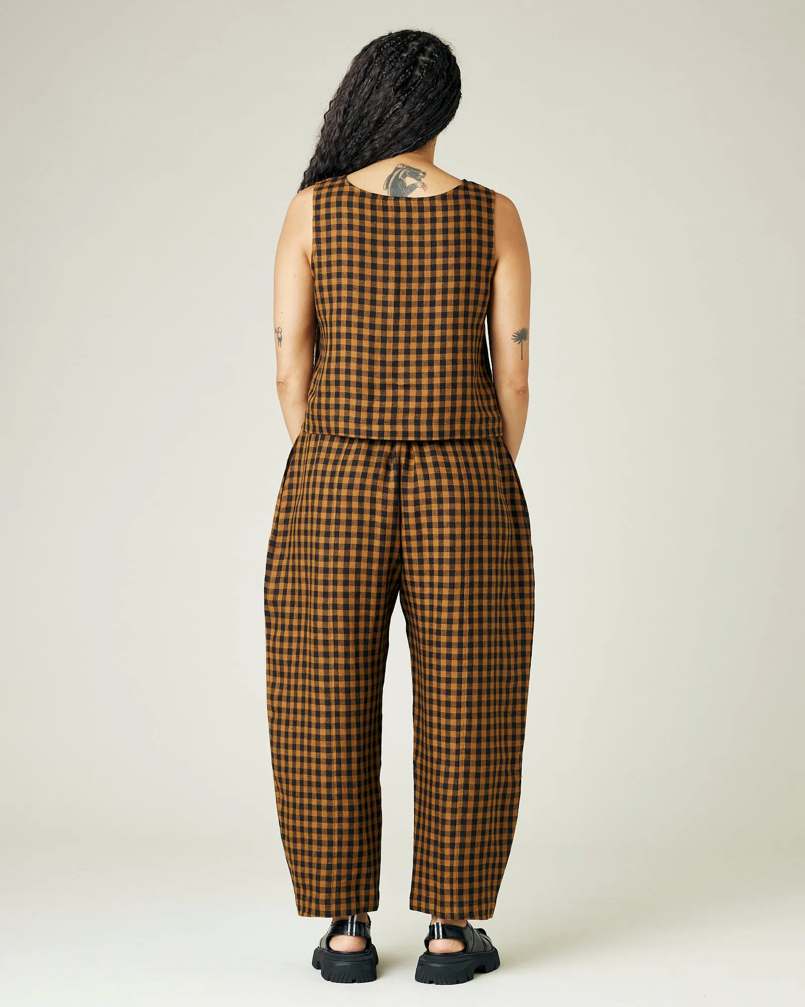 Mabel Rust Gingham Linen Trousers