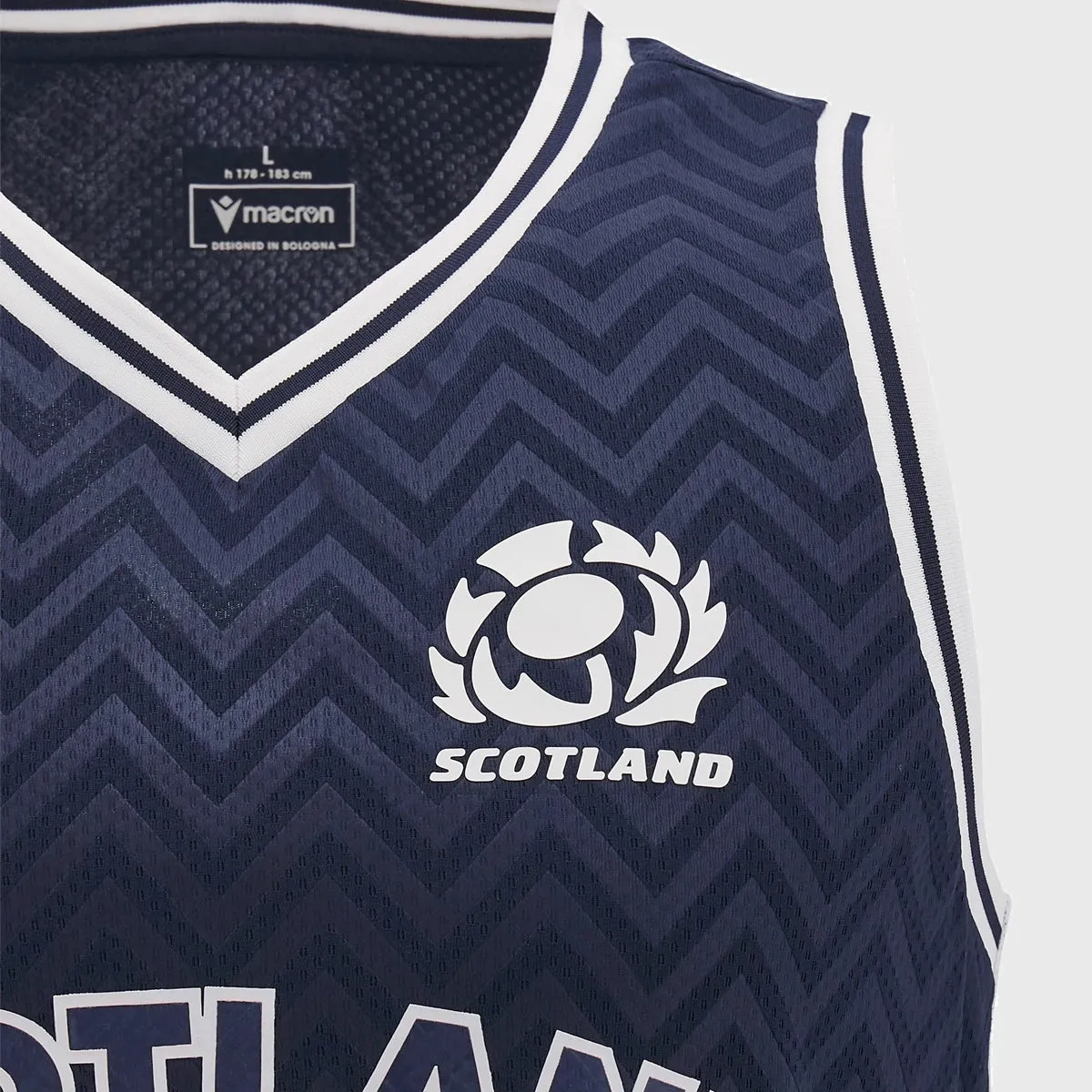 Macron Scotland Rugby Training Basketball Singlet Navy