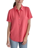 Macy's Dkny Jeans Women's Rolled-Sleeve Button-Up Shirt