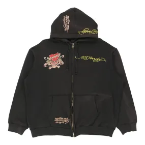 Made in U.S.A. Ed Hardy Graphic Hoodie - XL Black Cotton Blend