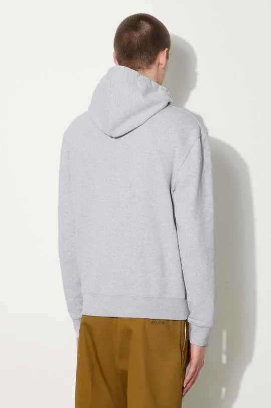 Maison Kitsuné cotton sweatshirt Fox Head Patch Regular Hoodie men's blue color hooded LM00702KM0001