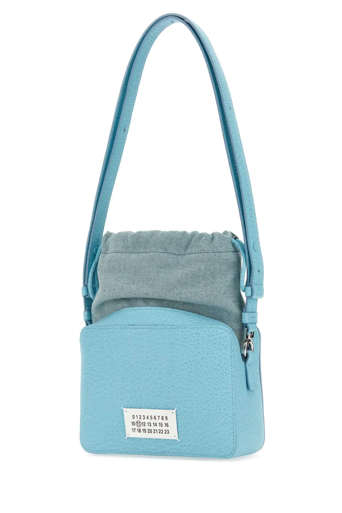 Maison Margiela Light Blue Leather And Fabric 5 Ac Bucket Bag