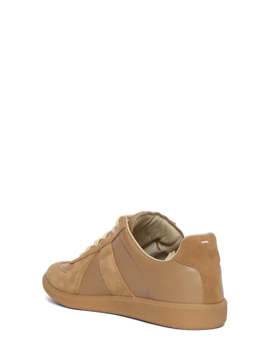 Maison Margiela   Replica leather & suede low top sneakers 