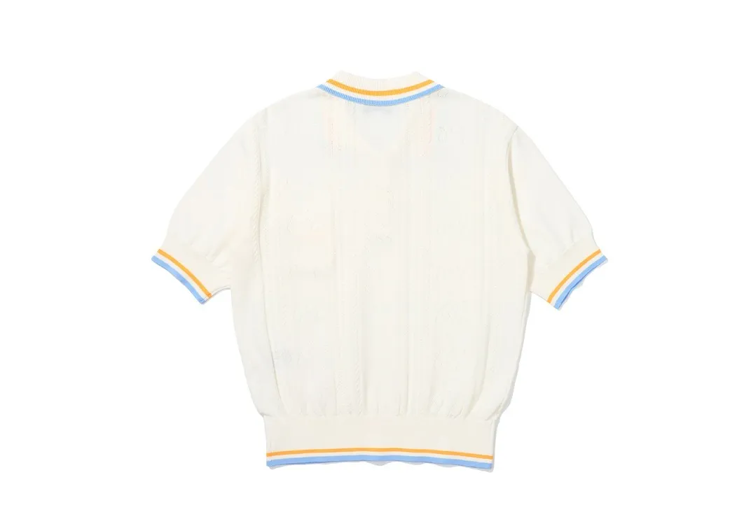 Malbon Golf  |Street Style Plain Short Sleeves Logo V-neck & Crew neck