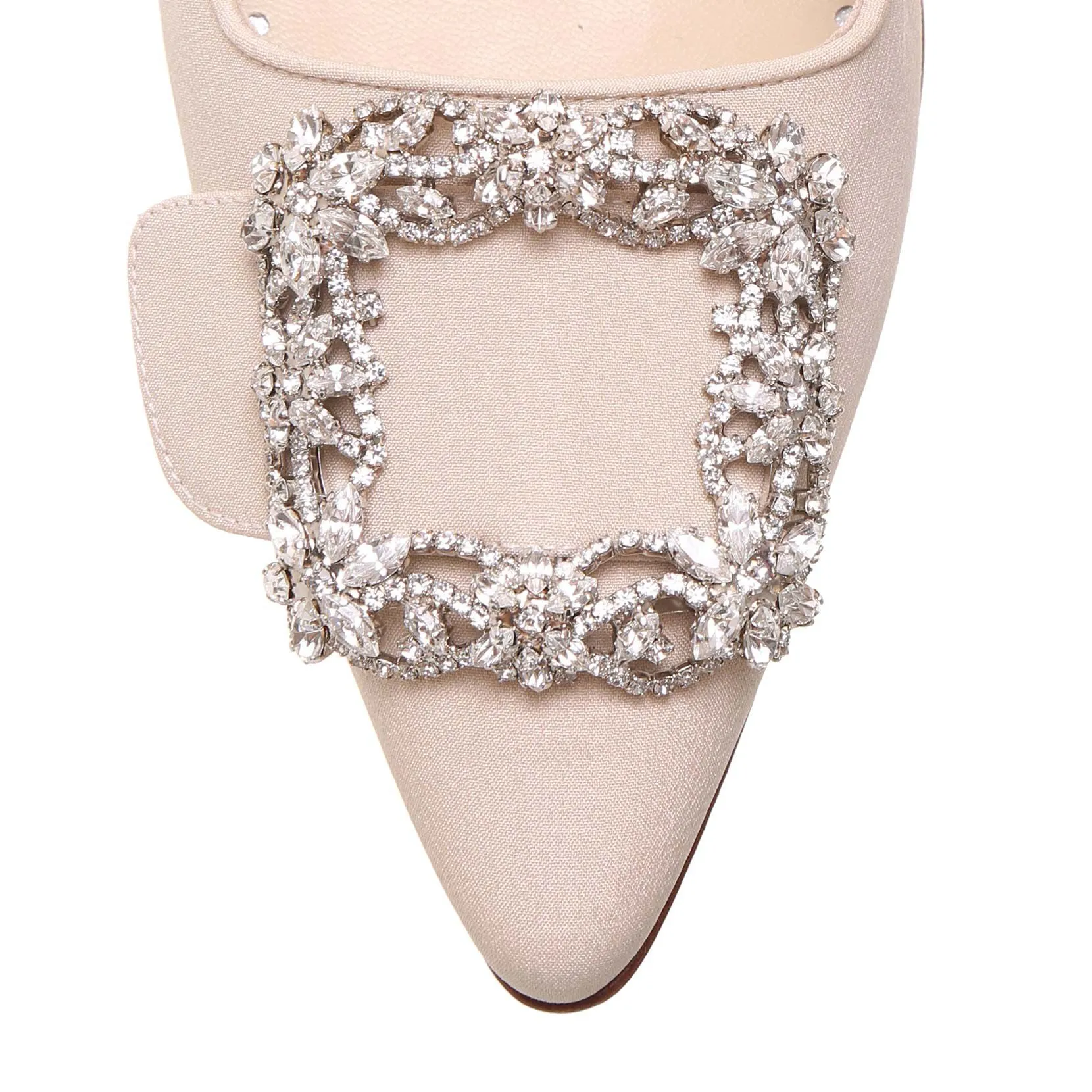 Manolo Blahnik Maysale Jewel white mules