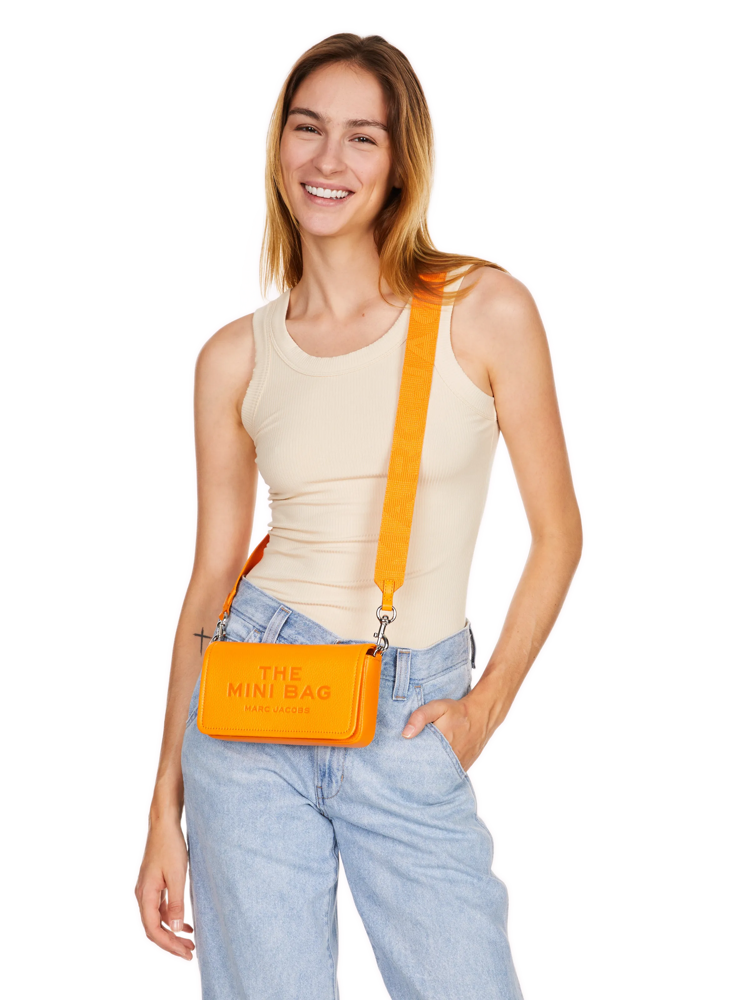 Marc jacobs  The Leather Mini Shoulder Bag in leather - Orange