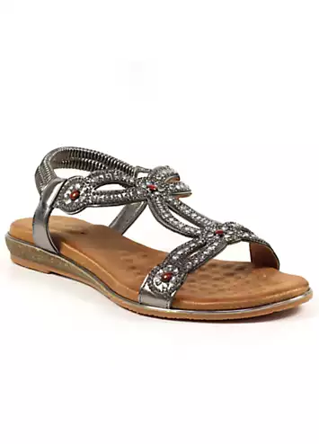 Marca Pewter Sandals by Lunar | Look Again