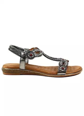 Marca Pewter Sandals by Lunar | Look Again