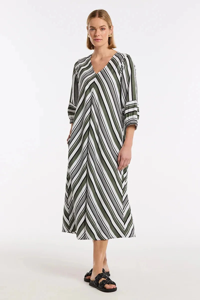 MARCO POLO SPLICED STRIPE DRESS