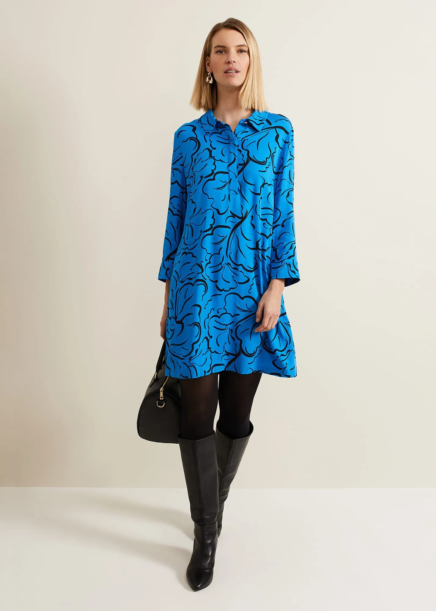 Marina Leaf Print Tunic Dress